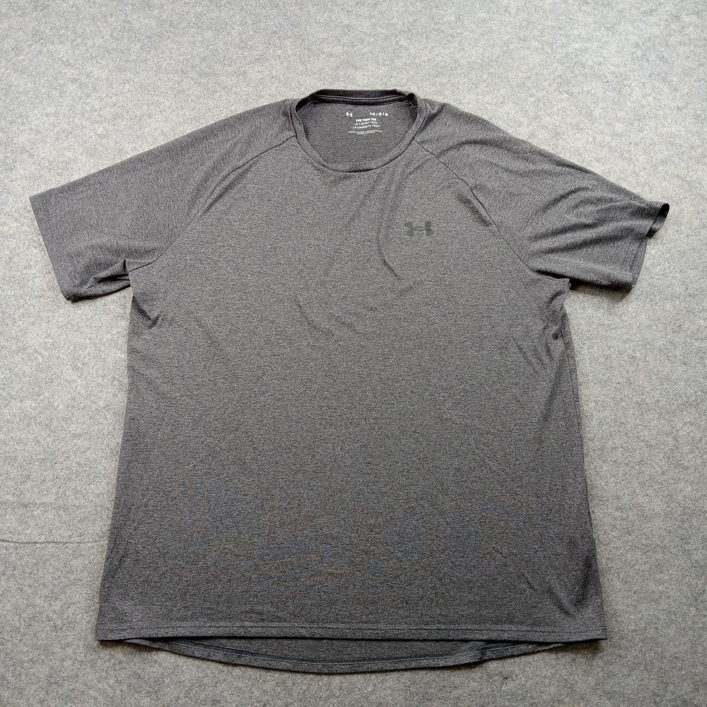 Under Armour Shirt Mens Large Gray The Tech Tee Short Sleeve Athletic Top Gym